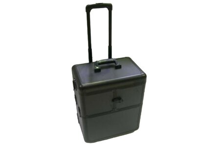 Trimkoffer Deluxe - Large - Zwart Aluminium Look + Wieltjes