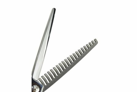 Tritra 22196 - 440C - Enkele Effileerschaar 17,5 cm - 21 tands - Hondenschaar Trimschaar