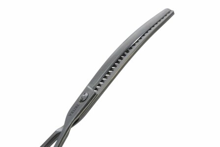 Tritra 22301C - 440C - Gebogen Enkele Effileerschaar 17 cm - 24 tands - Hondenschaar Trimschaar