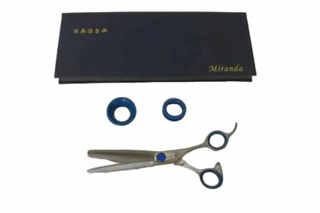 Miranda Japans 20193R - Enkele Effileerschaar - Recht 16,5 cm - 36 tands - Hondenschaar Trimschaar