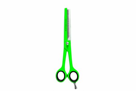 Rose Line Shock Green - Enkele Effileerschaar 16,5 cm - Hondenschaar Trimschaar