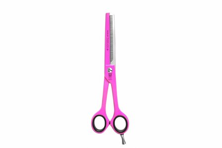 Rose Line Shock Pink - Enkele Effileerschaar 16,5 cm - Hondenschaar Trimschaar