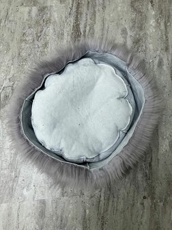 Schapenvacht 100% Echt &amp; Natuurlijk - Grijs 50-60 cm - Hondenmand Kattenmand