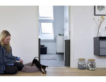 Hondenhek Deurhek - Traphek Uitschuifbaar - Zwart - 55-92 cm