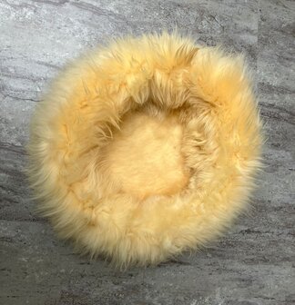 Schapenvacht 100% Echt &amp; Natuurlijk - Vanille 60-70 cm - Hondenmand Kattenmand