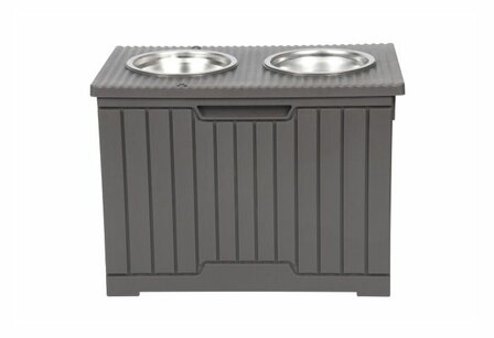 Dinnertafel Voedertafel - 2 RVS Voerbakken - Met opbergruimte - Stevig ECO Kunststof