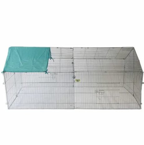 Konijnenren XL Knaagdieren Verzinkt + afdekcover (220x103x85cm)