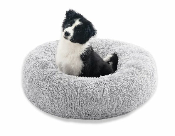 Fluffy Donut Hondenmand Kattenmand - Grijs - Diverse Maten