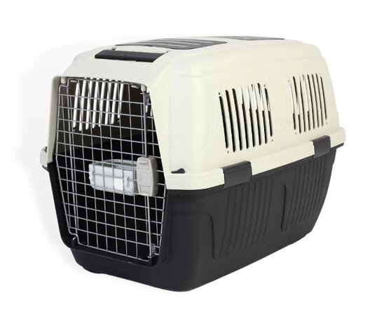 Transportbox Deluxe Antraciet - IATA Reismand - Voor Huisdieren - 92 x 64 x 73 cm