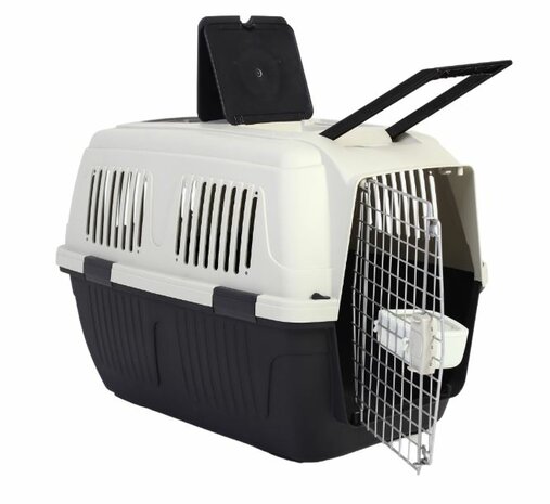 Transportbox Deluxe Antraciet - IATA Reismand - Voor Huisdieren - 92 x 64 x 73 cm