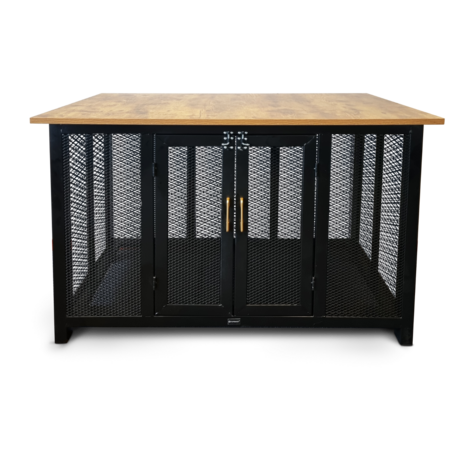 Hondenbench Grandes - Metalen Bench - Luxueus - 118.5 CM - Houten Cover