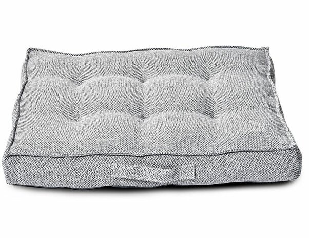 Honden Katten Matras Chesterfield - Stevig Dierenmatras - Zacht Fleece - Grijs (68 x 55 cm)