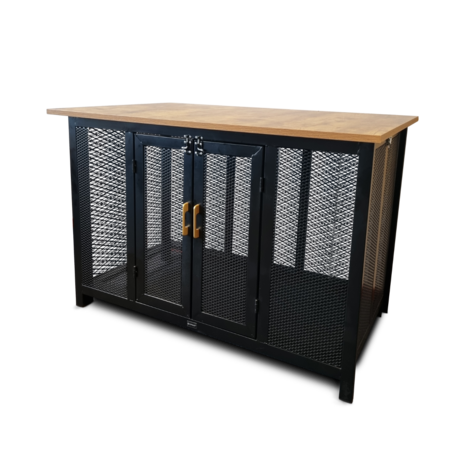 Hondenbench Grandes - Metalen Bench - Luxueus - 118.5 CM - Houten Cover