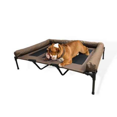 Hondenstretcher XXL - Honden Ligbed - Bruin met Bumperrand - 122 x 91 x 18 cm