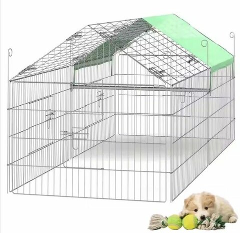 Puppyren Verzinkt Metaal - Maat L - 180 x 75 x 75 cm