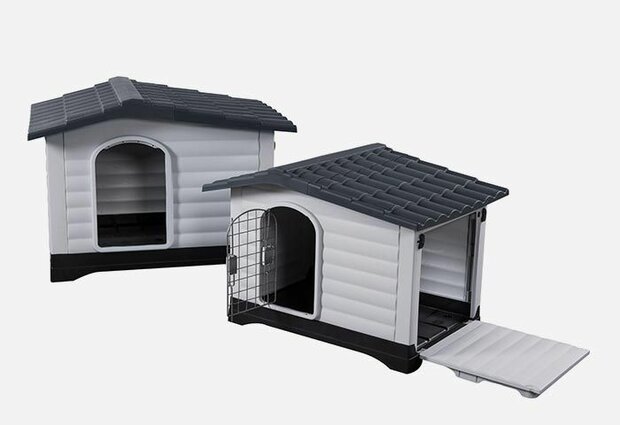Hondenhok Kunststof - Rooftop - Medium - Weersbestendig (68,9 x 91,4 x 66 cm)