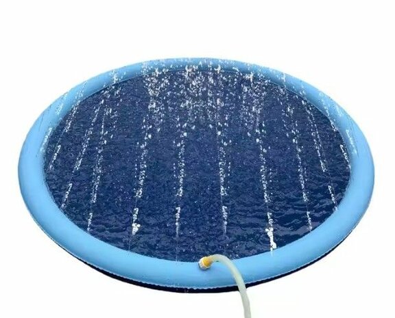 Koel Sprinkler Mat - Hond en Kat - L - 150 cm - Blauw - Waterspeelgoed