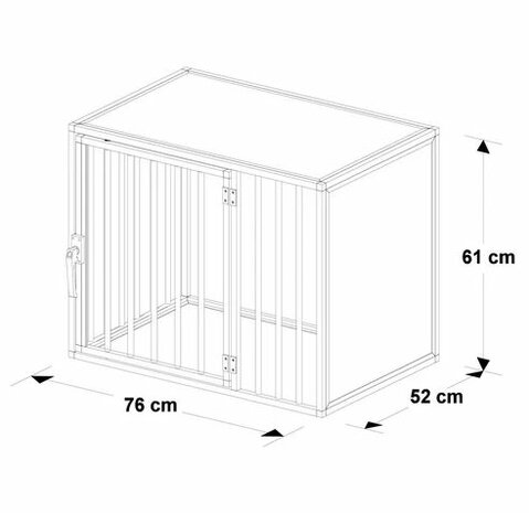 Hondenbench Extreme - Model DL - Maat S - Deur links