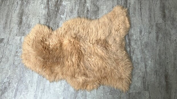 Schapenvacht 100% Echt & Natuurlijk - Lichtbruin Lang Haar - 94 cm