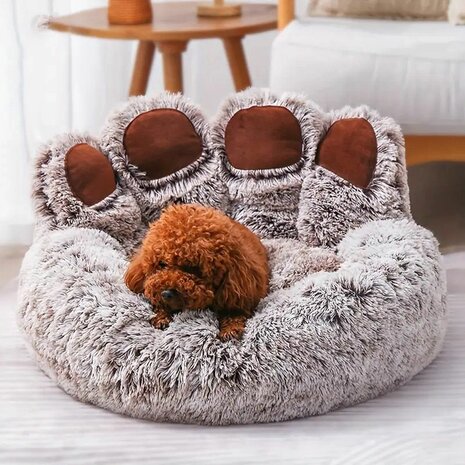 Donut Bearsnest - Pluche Hondenmand - Taupe - 50 cm