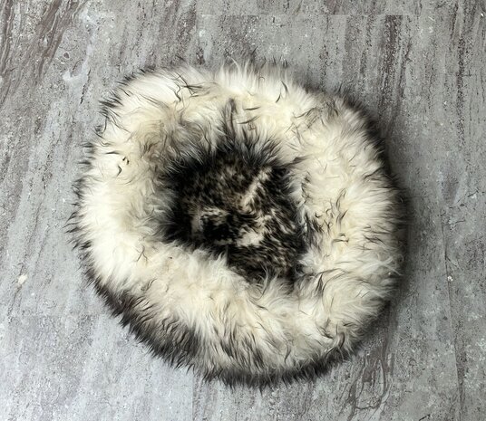 Schapenvacht 100% Echt & Natuurlijk - Zwart Wit 50-60 cm - Hondenmand Kattenmand