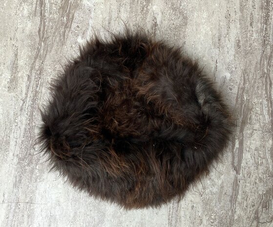 Schapenvacht 100% Echt & Natuurlijk - Donkerbruin 50-60 cm - Hondenmand Kattenmand