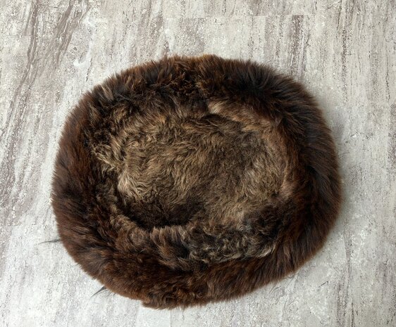 Schapenvacht 100% Echt & Natuurlijk - Donkerbruin 60-70 cm - Hondenmand Kattenmand