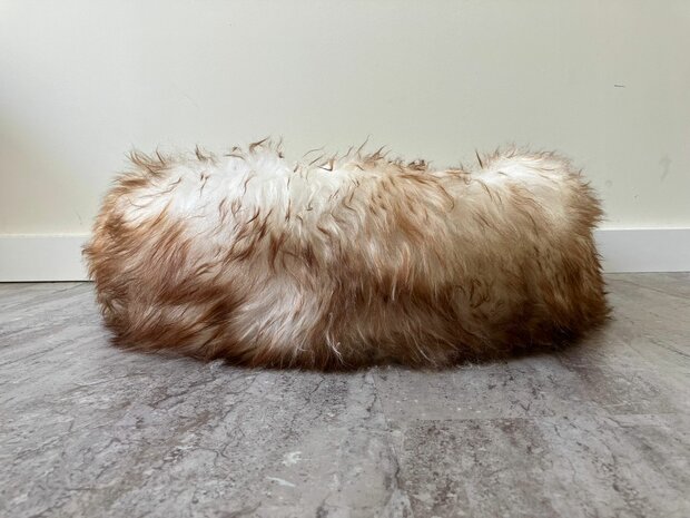 Schapenvacht 100% Echt & Natuurlijk - Crème Bruin 60-70 cm - Hondenmand Kattenmand