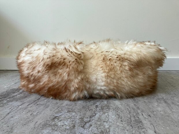 Schapenvacht 100% Echt & Natuurlijk - Crème Bruin 50-60 cm - Hondenmand Kattenmand