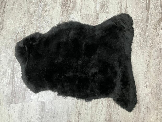 Schapenvacht 100% Echt & Natuurlijk - Zwart Kort Haar - 85 cm