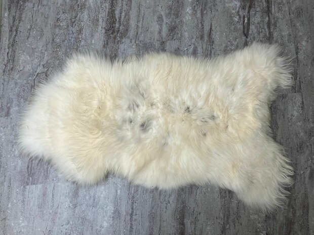 Schapenvacht 100% Echt & Natuurlijk - Wit Gemêleerd Lang Haar - 115-120 cm