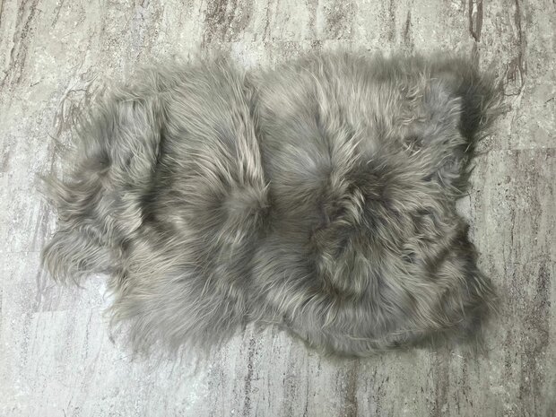 Schapenvacht 100% Echt & Natuurlijk - Grijs Lang Haar - 80 cm