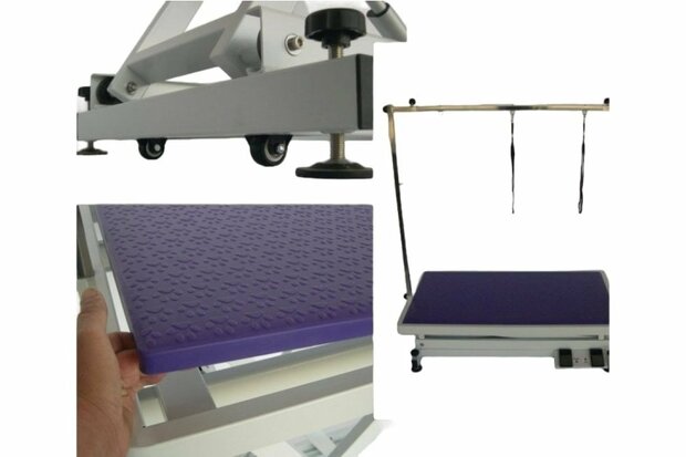 Trimtafel Elektrisch Silicone - Paars - SZW - 110x60 cm - Met Wielsysteem