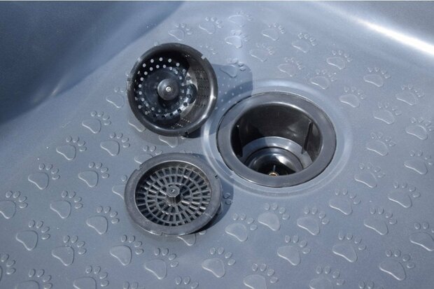 Hondenbad DGRPTC Donkergrijs - Op Poten - Met Spatwand en Kraan