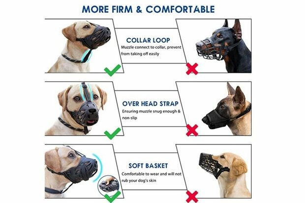 Muilkorf Siliconen Snuitje - Zwart TPE MT5