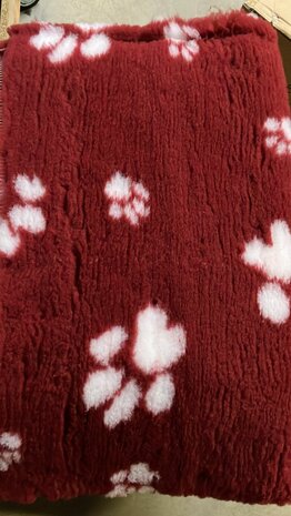 Vetbed Bordeaux Rood Kleine en Grote Voetprint - Anti-Slip &middot; Diverse Maten