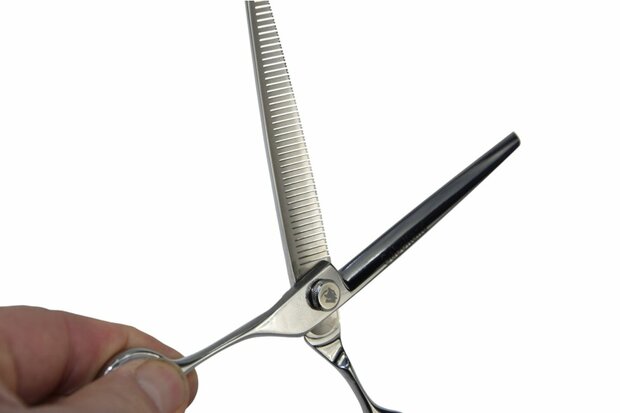 Sabeltand Enkele Effileerschaar 18 cm - EEFL7 VG10 - Linkshandig - 46 tands - Hondenschaar Trimschaar