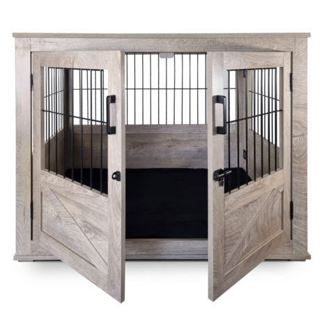 Houten Hondenbench Rustic - Luxueus - Large - 98 x 71 x 79 cm - Schade