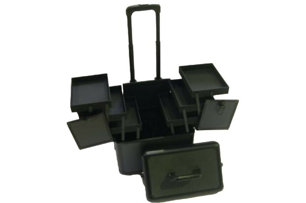 Trimkoffer Deluxe - Large - Zwart Aluminium Look + Wieltjes