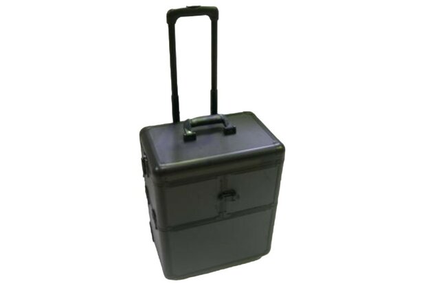 Trimkoffer Deluxe - Large - Zwart Aluminium Look + Wieltjes