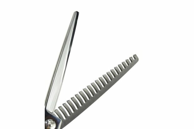 Tritra 22196 - 440C - Enkele Effileerschaar 17,5 cm - 21 tands - Hondenschaar Trimschaar