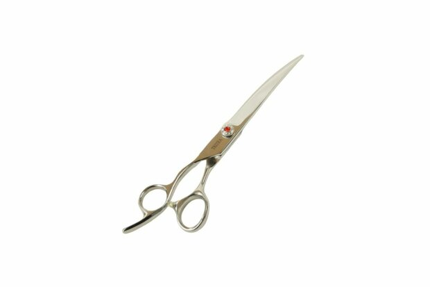 Tritra Special Edition - Linkshandig - 440C - Gebogen schaar 17,5 cm - Hondenschaar Trimschaar