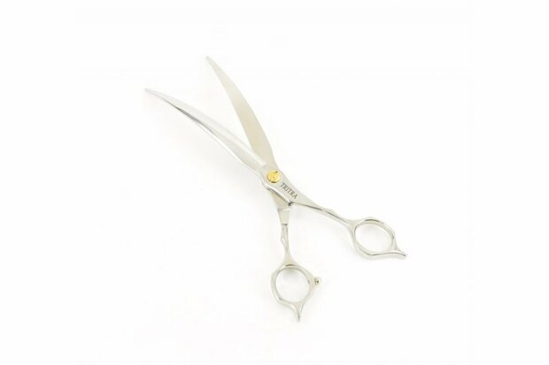 Tritra 22080 - 440C - Extra Gebogen schaar - 20 cm - Hondenschaar Trimschaar