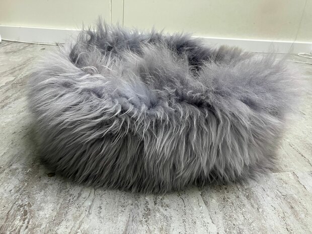 Schapenvacht 100% Echt & Natuurlijk - Grijs 50-60 cm - Hondenmand Kattenmand