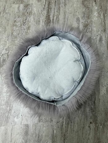 Schapenvacht 100% Echt & Natuurlijk - Grijs 50-60 cm - Hondenmand Kattenmand