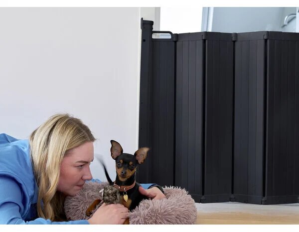 Hondenhek Deurhek - Traphek Uitschuifbaar - Zwart - 55-92 cm