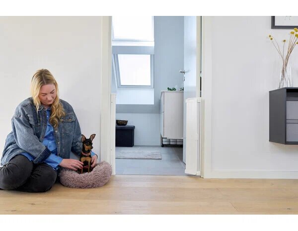 Hondenhek Deurhek - Traphek Uitschuifbaar - Wit - 55-92 cm