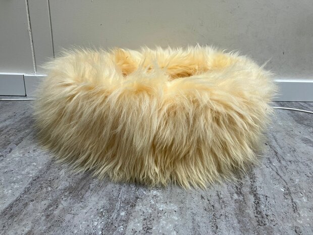 Schapenvacht 100% Echt & Natuurlijk - Vanille 60-70 cm - Hondenmand Kattenmand
