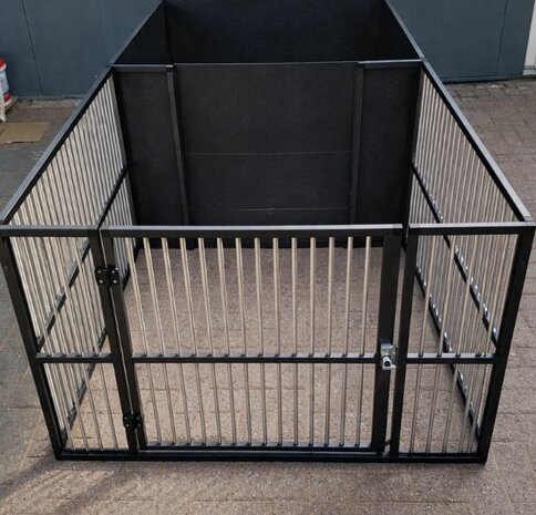 Werpkist Puppy Dream 100x100x50 cm + Uitloopren - Zwart - Showroom model
