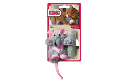 KONG Cat Toy Rat Grijs Roze - Kattenspeelgoed